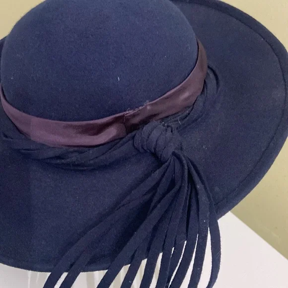 Sylvia Accessories | Beautiful Navy Blue Dress Church Hat By Sylvia | Color: Blue/Purple | Size: Os | Schelway's Closet